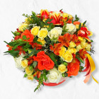 Цветы в коробе " Оранжевое солнце"