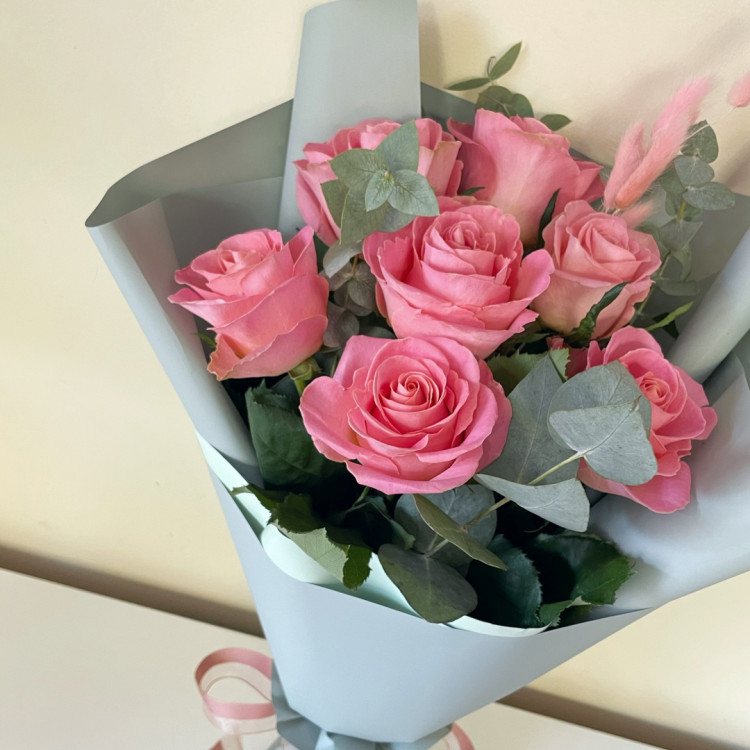 7 розовых роз «Нежность»