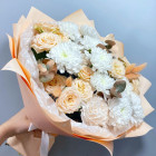 Букет "Ваниль" с кремовыми розами Букет "Ваниль" с кремовыми розами