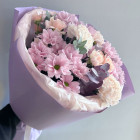 букет "Пастель Ли" с хризантемой и розой букет "Пастель Ли" с хризантемой и розой