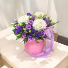 Цветы в коробке "Черничное бизе"