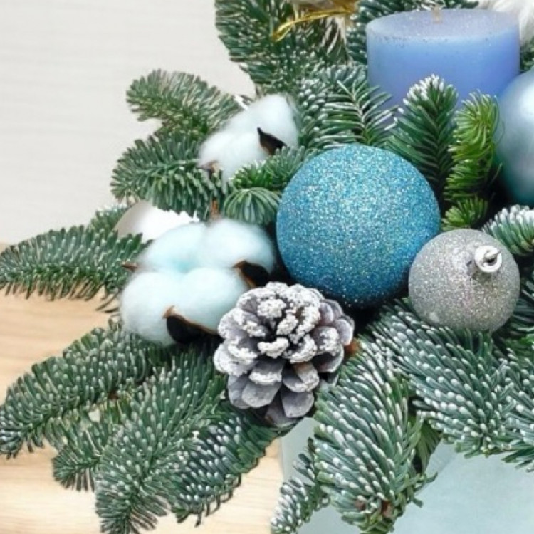 Букет зимний с хлопком "Азия"