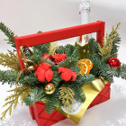 Композиция в ящике "Новогодний сюрприз " Композиция в ящике "Новогодний сюрприз "