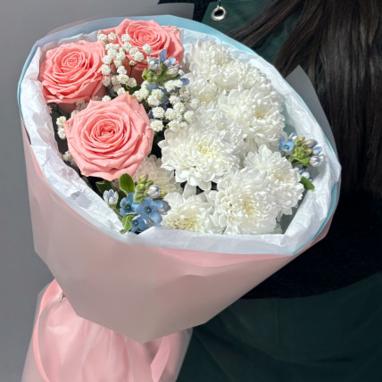 Букет "Всё будет" с розой и хризантемой Букет "Всё будет" с розой и хризантемой