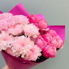 Букет "Сильва" с кустовой розой и хризантемой