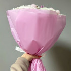 Букет "Нежная благодарность" из хризантем с хлопком 