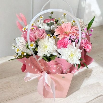 Сумочка "Розовое чудо" с герберой