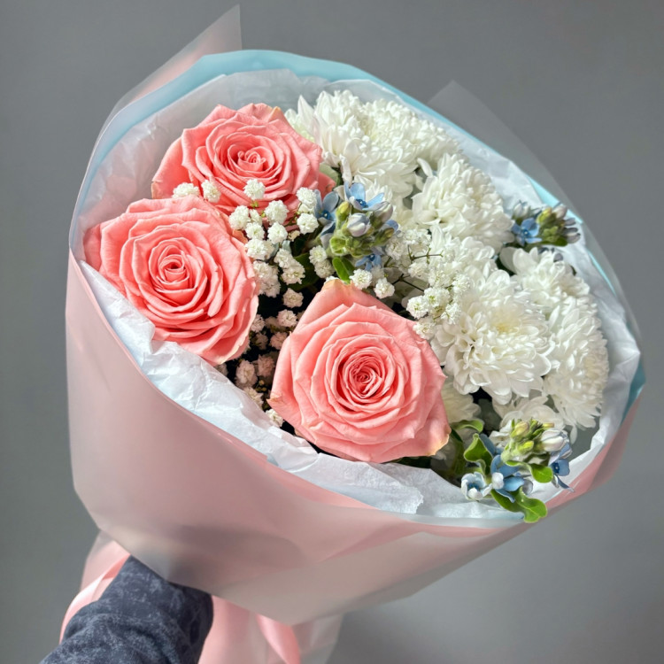 Букет "Всё будет" с розой и хризантемой