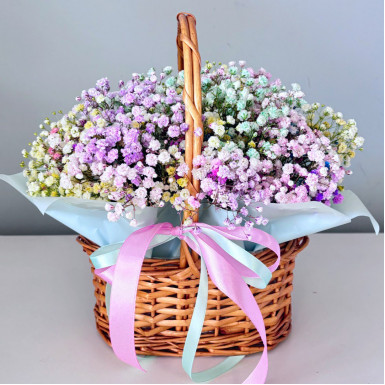 Букет гипсофилы "Радуга для тебя"