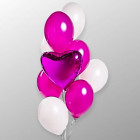 Сет из 9 малиновых и белых шаров