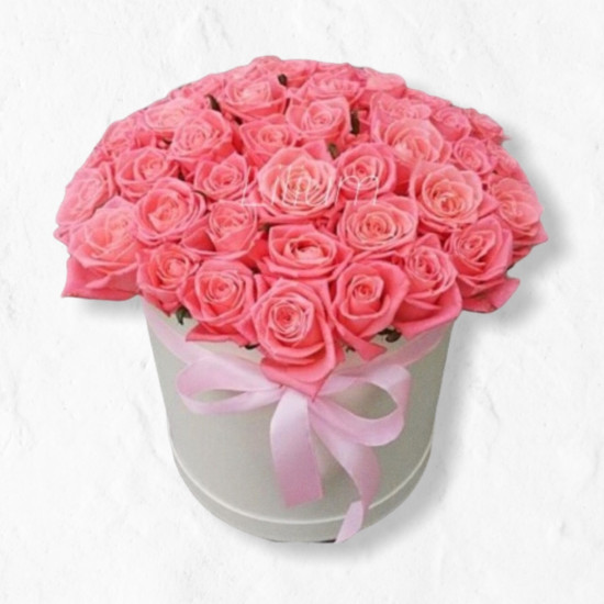 Коробка цветов "Розовая роза"