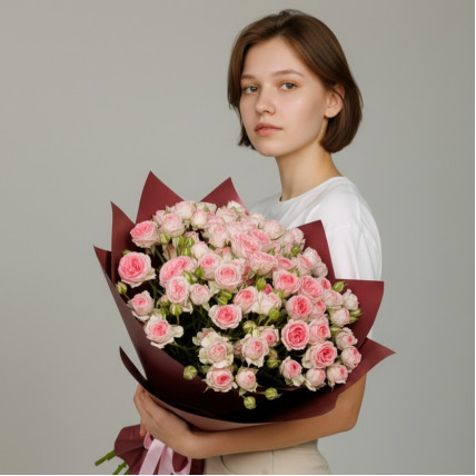 Букет из 15 кустовых "Розовый горошек"