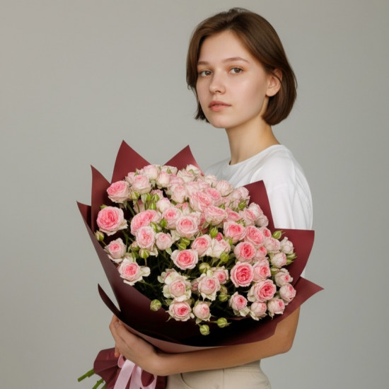 Букет из 15 кустовых "Розовый горошек"