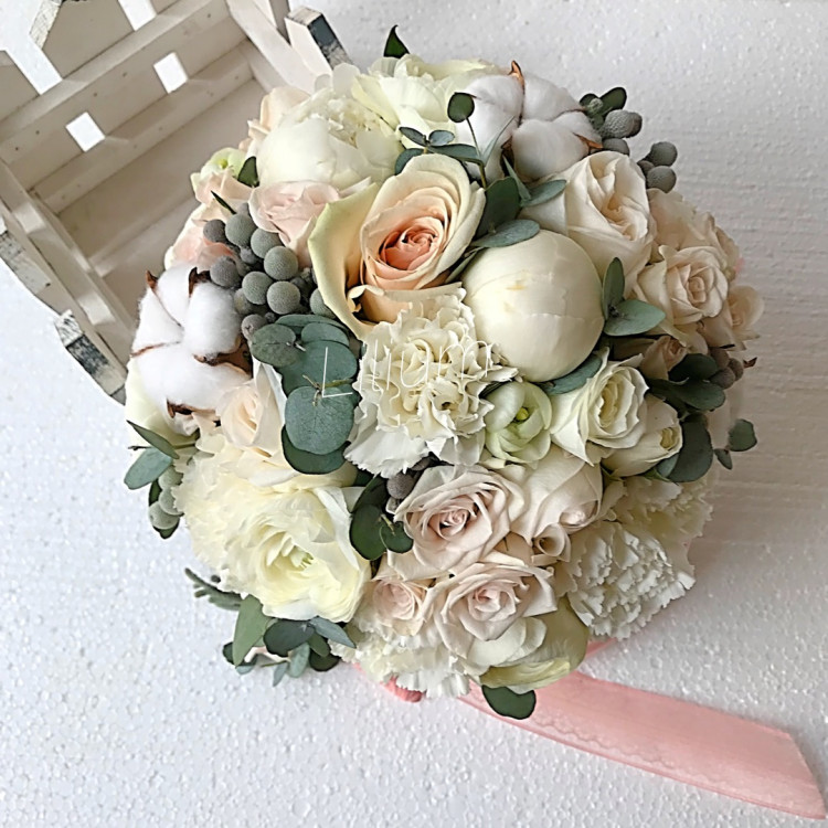 Свадебный букет невесты из живых цветов своими руками